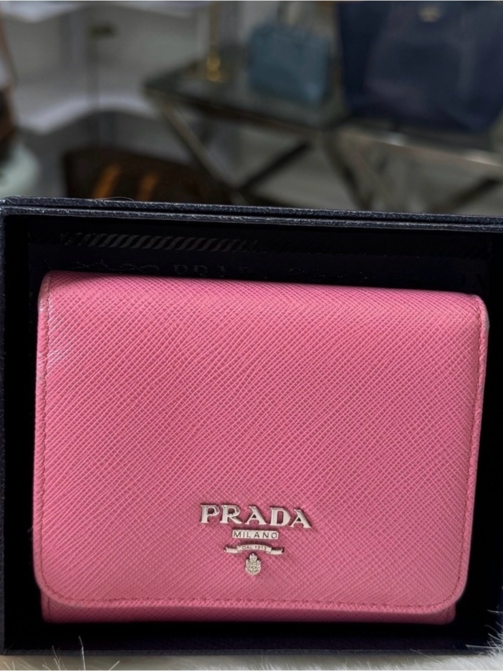 Prada Pink Trifold Wallet